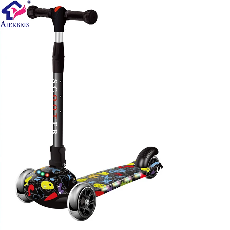 3 Wheel Folding Adjustable Electric Kids Kick Scooter Spray Scooters
