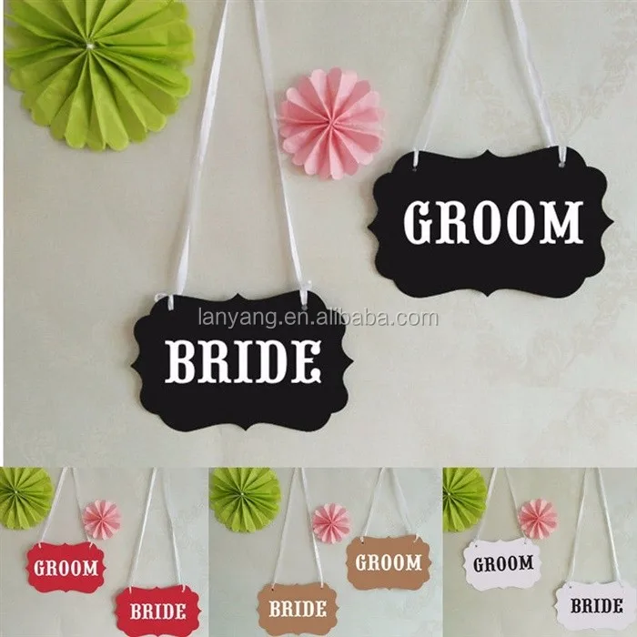 Chair Signs MR & MRS Paper Party Supplies Bunting Banner For Wedding YS