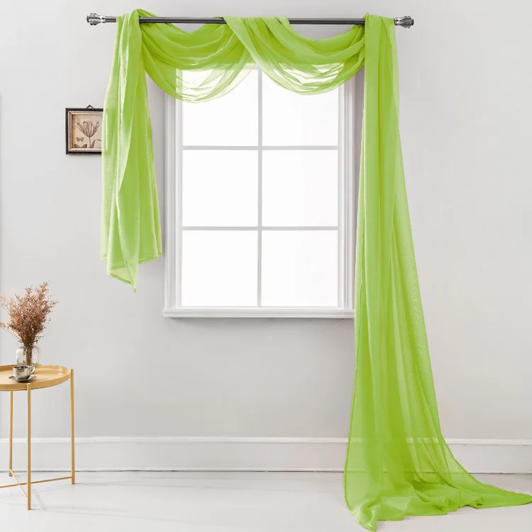 Elegant simple color customized polyester scarf curtain