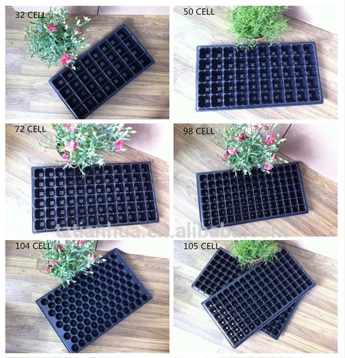 Plastic Plant Trays With Drain Holes 0.7mm 98 Cells Plug Seedingtray