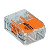 QWT original wagos 221-412 lever-nuts electrical wire push in connectors , 2 port lever 221 wire connector