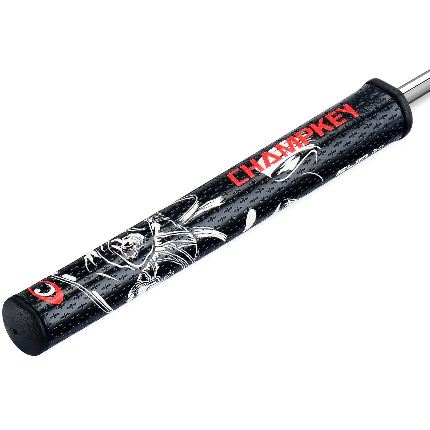 New Champkey Death Pu Leather Black/red Golf Putter Grips Two Size Slim