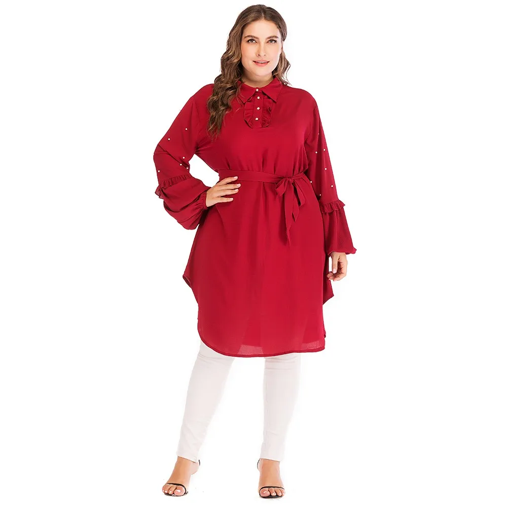 2105# Muslim Long Sleeve Latest Islamic Plus Size Tops For Women Saree ...