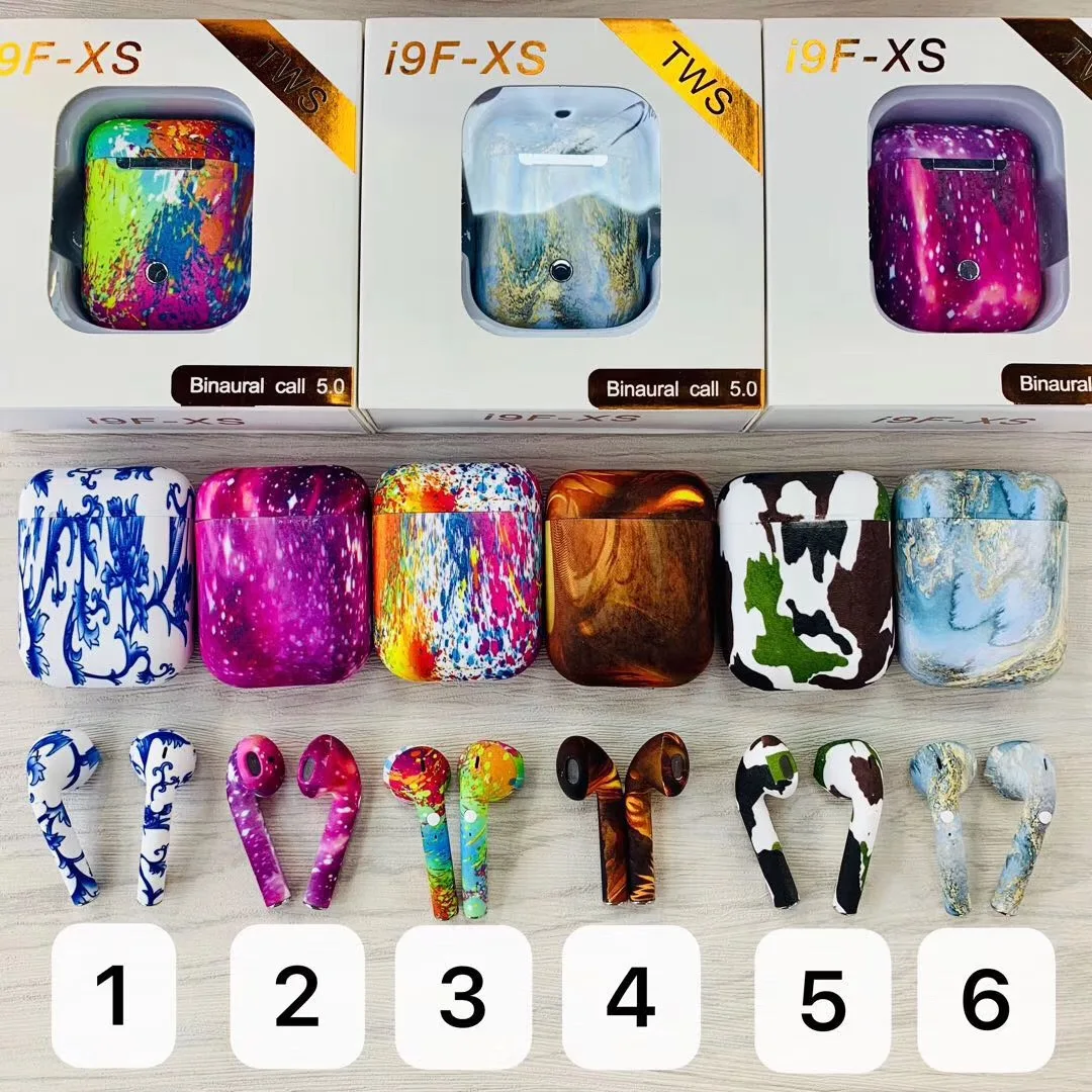 TWS i9F XS Painted Earbuds BT5.0 Wireless Earphones Dual Side Calls Auto Pairing Headphones With Charging Box - ANKUX.COM