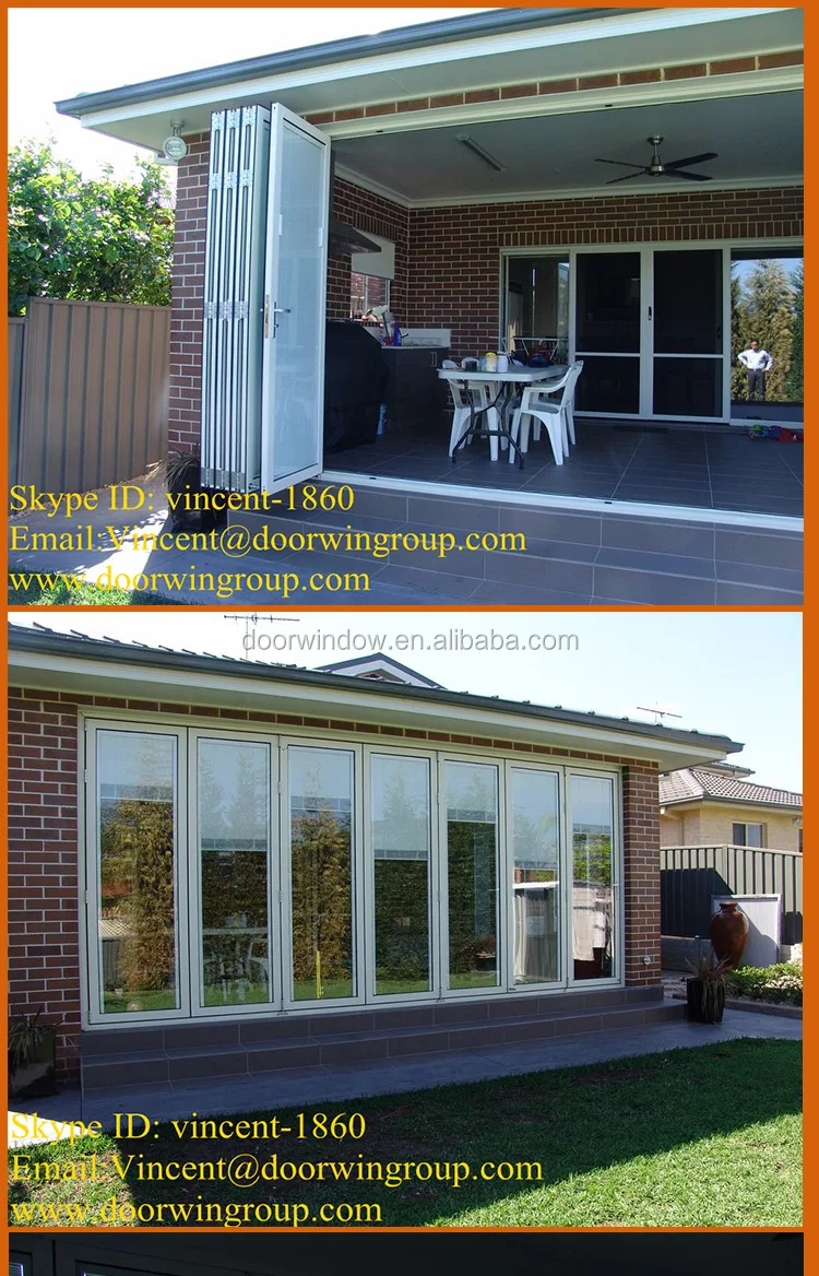 6 panel main entrance doors design white color bifolding door with IGCC/SGCC Cheap certified tempered glass bi-folding door