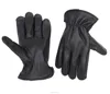 Durable Heavy Duty Full Grain Black Cowhide Leather Keystone Thumb Work Driver Gloves with Reinforced Palm Patch