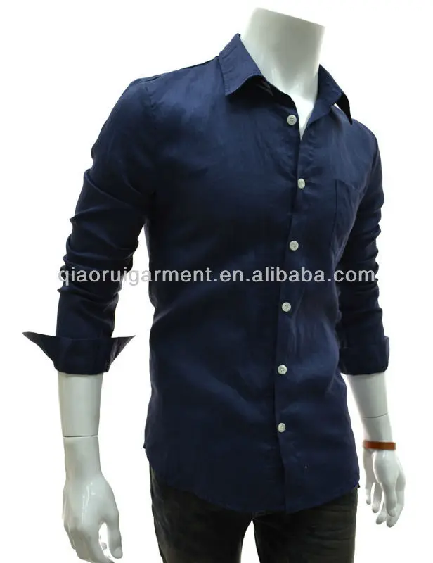 camisa azul de vestir hombre