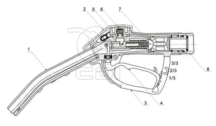 Схема топливораздаточного пистолета