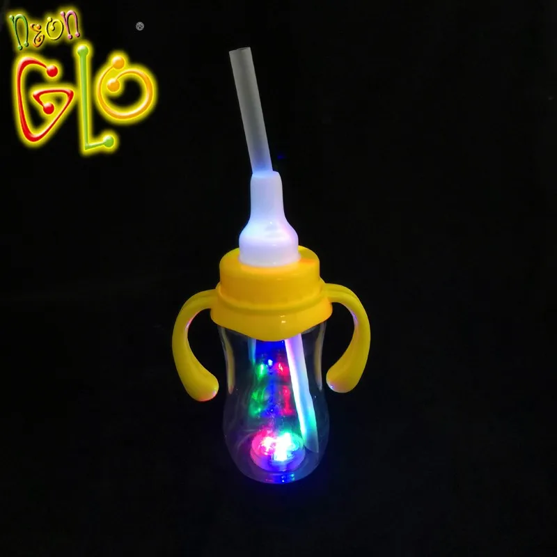 Plastic Flashing Kids Drinking Glasses Light Up Bottle Led Milk Bottle