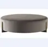 BLADE CLASSICS UPHOLSTERY HOTEL OTTOMAN FABRIC METAL BASE LIVING ROOM STOOL