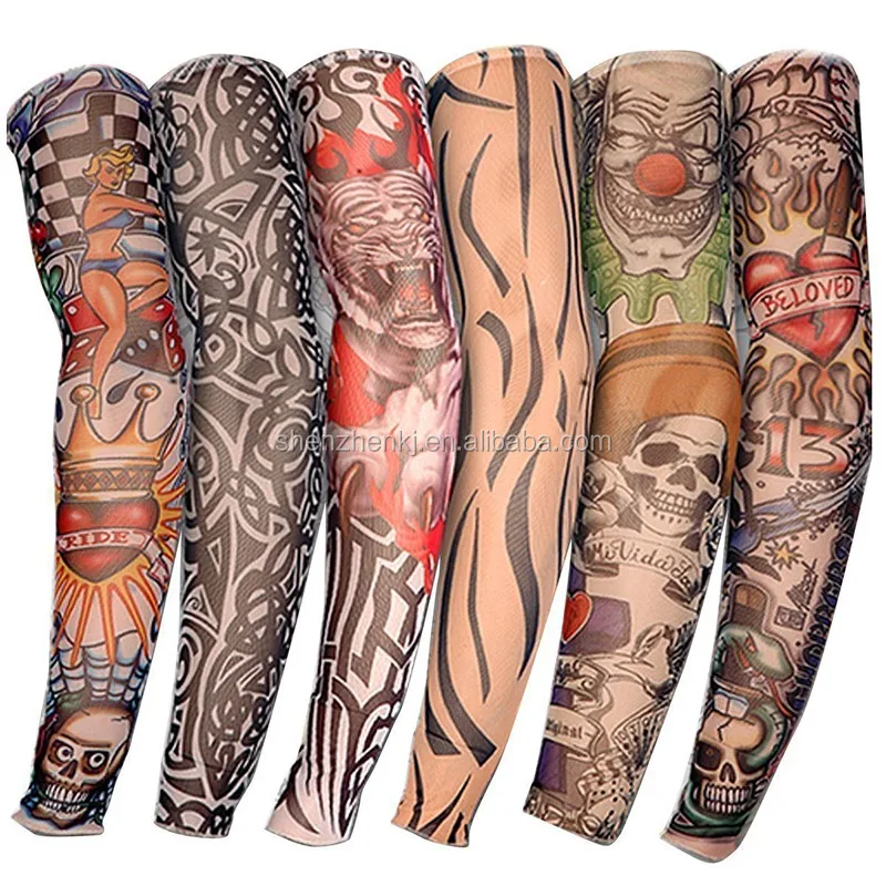 Nylon Elastic Temporary Tattoo Sleeve Designs Body Arm Stockings Tatoo Cool 