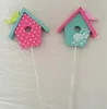 Wood easter deco bird house Decoration stick Wooden bird house Stick for garden decorative