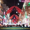 Customize commercial cross Street overhead red LED Christmas arch decoration