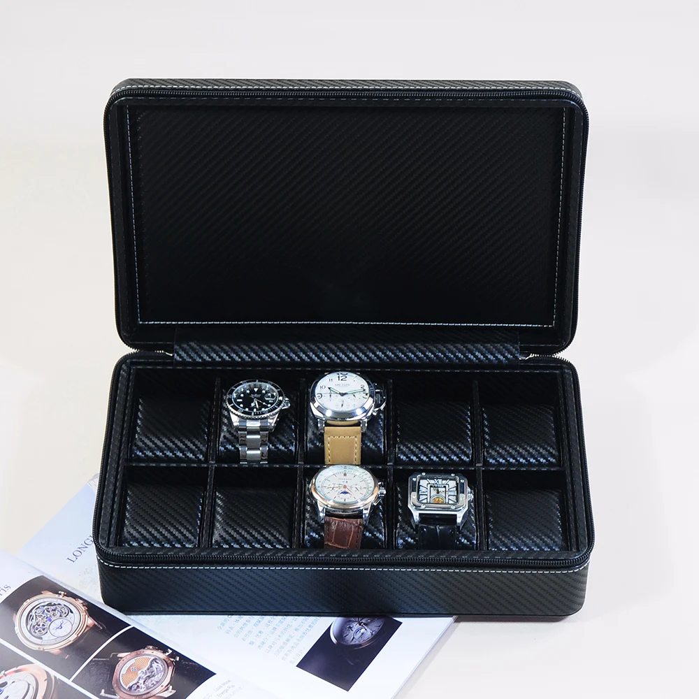 Customized Logo 10 Slots 24 Slots Portable Travel Business Leather