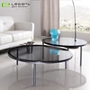 Luxury advanced round mirrored glass coffee table