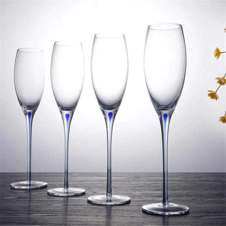 Custom Logo  250  ml Clear Cheap Drinking Glass Champagne glasses Champagne flute
