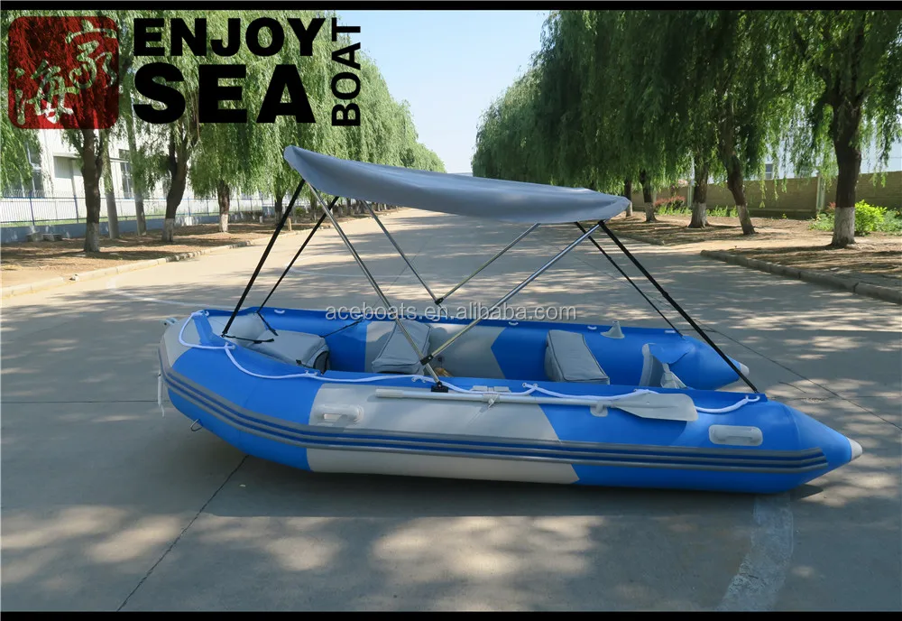 380cm/12'6" Soft Bottom Inflatable Sports Boat With Canopy And Boat