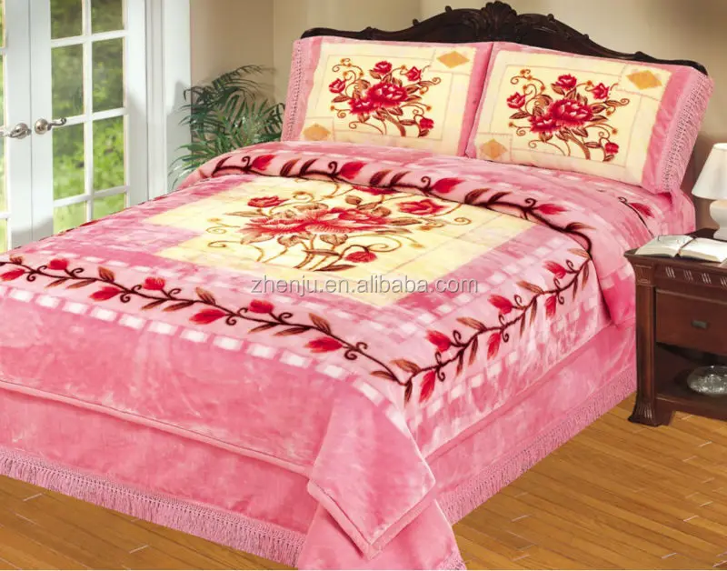 100 polyester 4pcs mink blanket set to market for indian bedcover bed sheet set with quilt