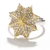 AC039817 AngryCat Fashion Fine Jewelry Copper Stainless Steel Zircon Rotatable Umbrella Wedding Ring For Women Gifts