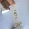 Fashion gold foiling stamping white card paper label swing hang tag string