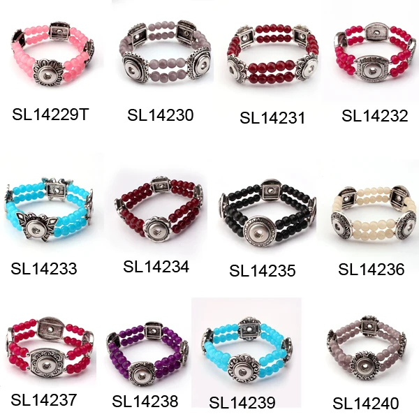 Wholesale Snap Button Jewelry Supplier Snake Chain Bracelet Square