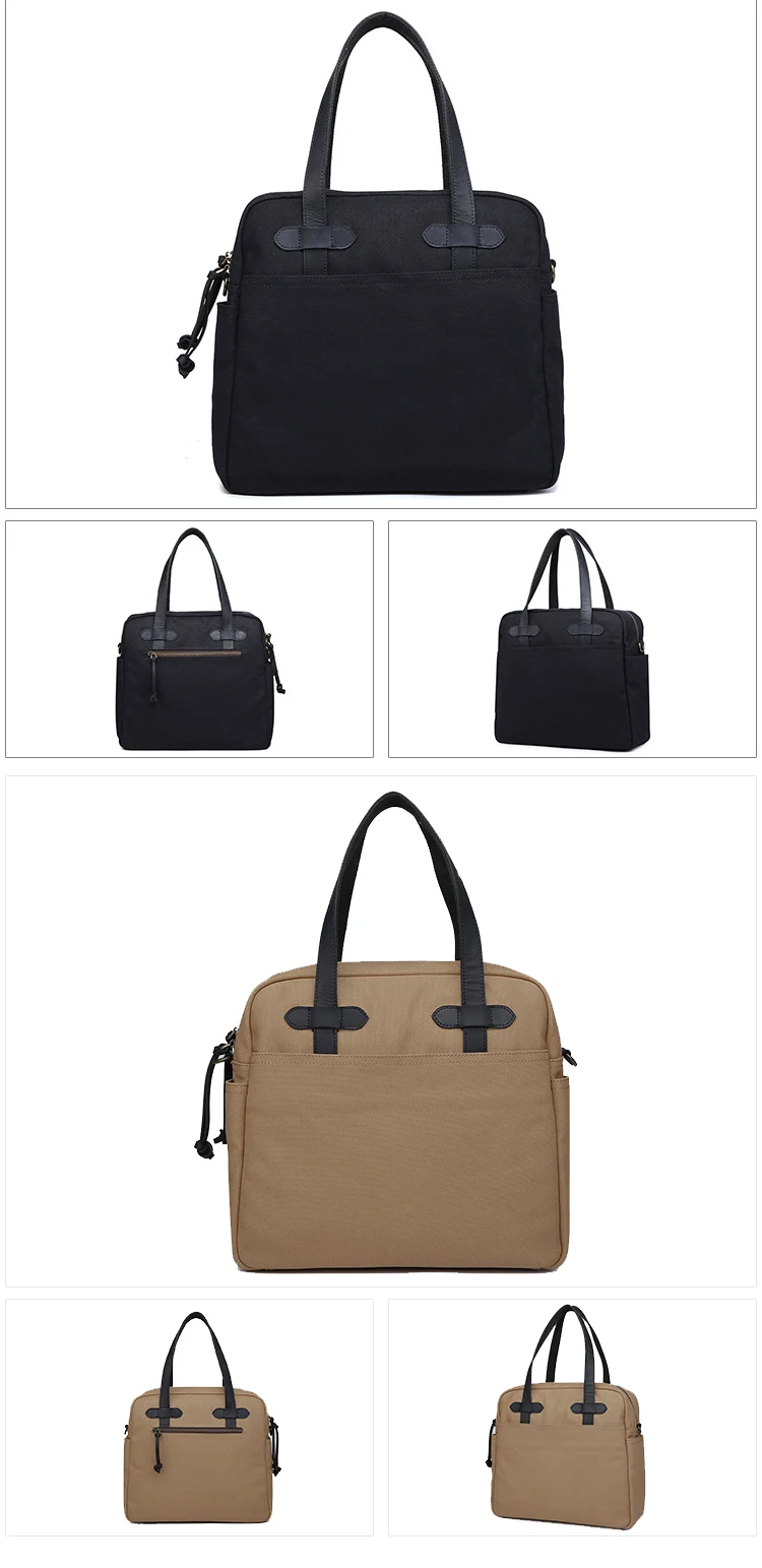 British design leisure daily using custom vintage top grain canvas leather unisex shoulder bag