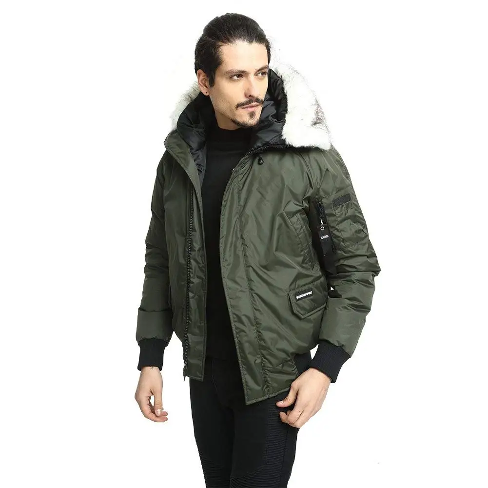 Winter Fashion Hooded Classic Down Alternative Flight Windbreaker Jacket PUREMSX Mens Bomber Jacket