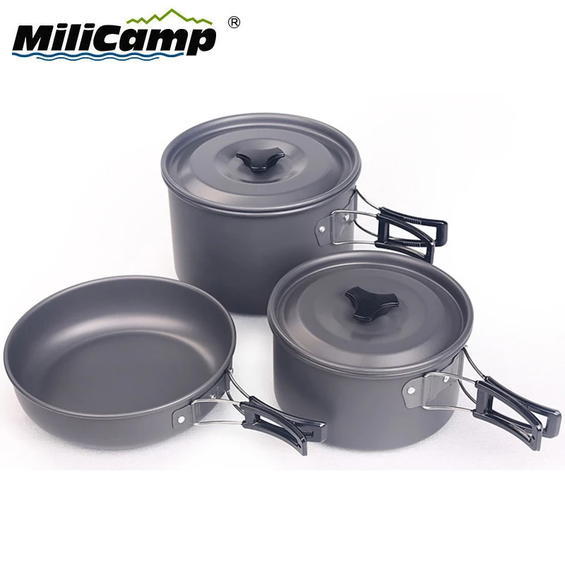 Outdoor 34 Person Hardanodized Aluminium Cook Set Camping Cookset