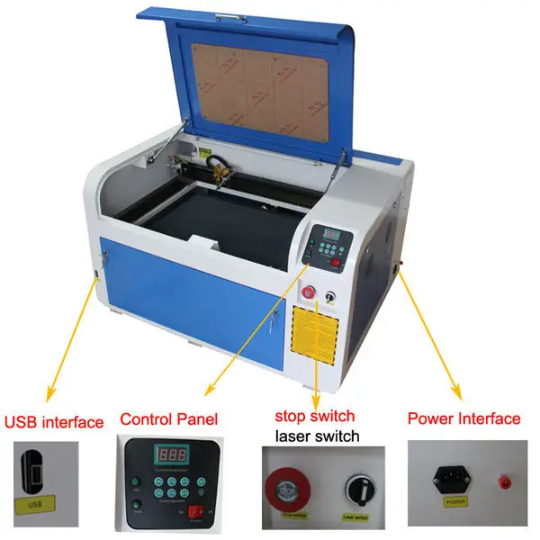 SL-460 50W CO2 Keychain Leather Laser Engraving Machine