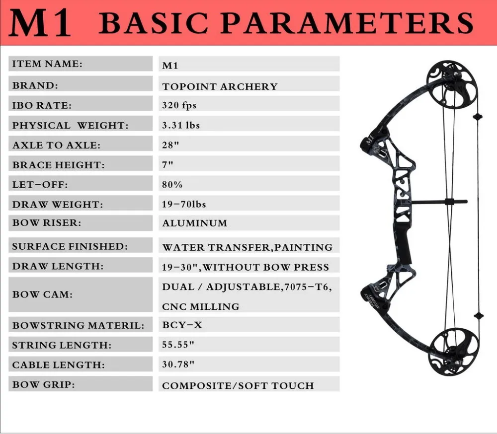20 70LB Compound Bow and Arrow Archery Hunting Target USA Limbs Bow
