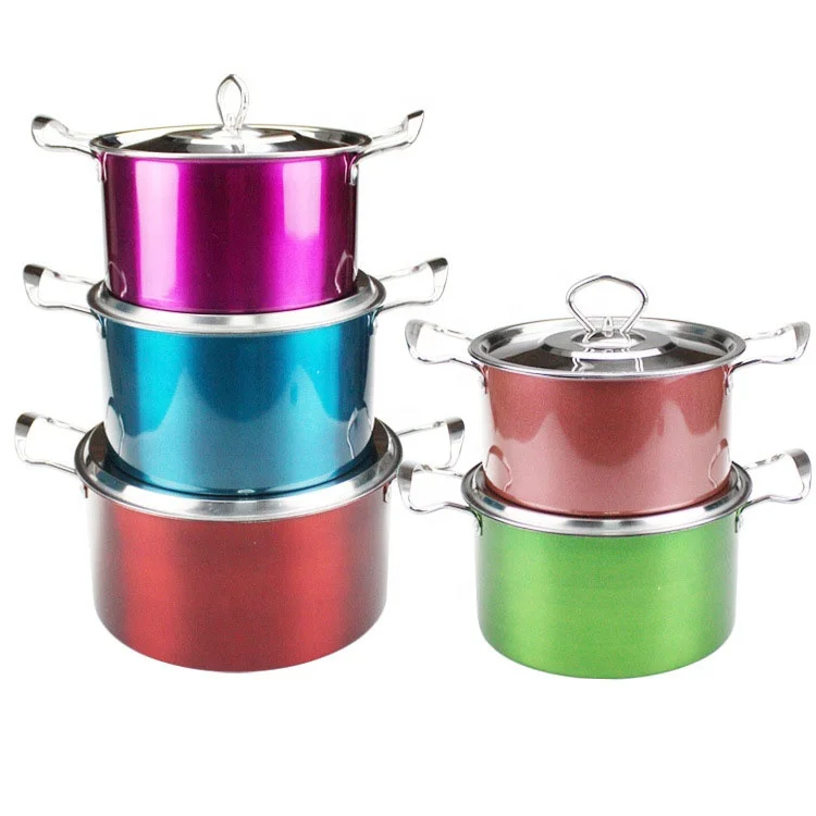 
Colorful High Quality 10 Pcs Coasting Pot Set Stainless Steel Cooking Pot Set 