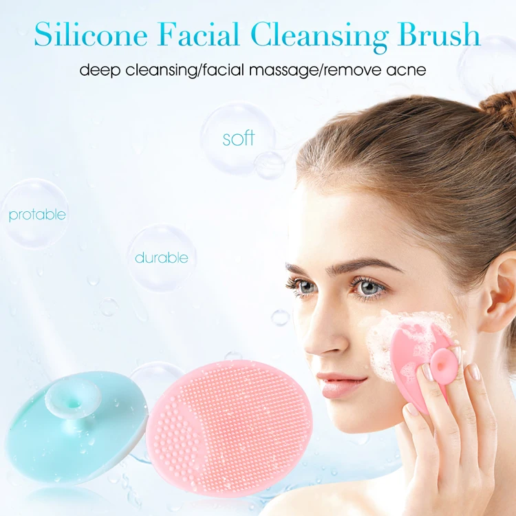 Manufacturer pink face cleaner silicone facial cleansing brush