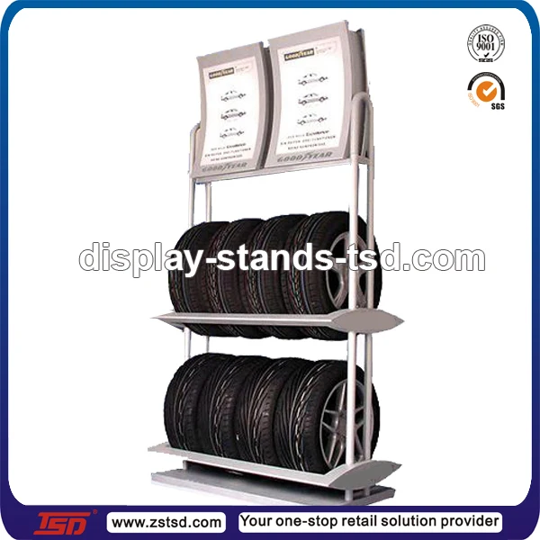 Factory Made Truck Tire Metal Display Rack Or Car Tyre Exhibition Stand
