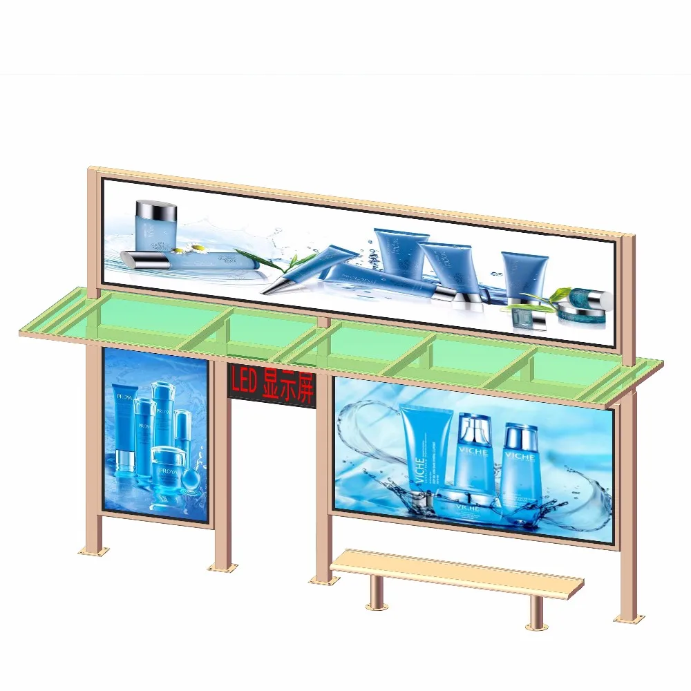 product-YEROO-Outdoor Furniture Bus Stop Shelter Design Bus Stop With Trash Bin-img-2