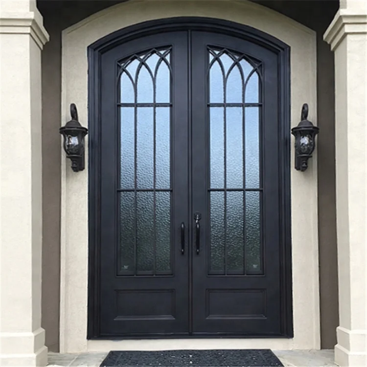 Modern Simple Exterior Entry Metal Door French Outdoor