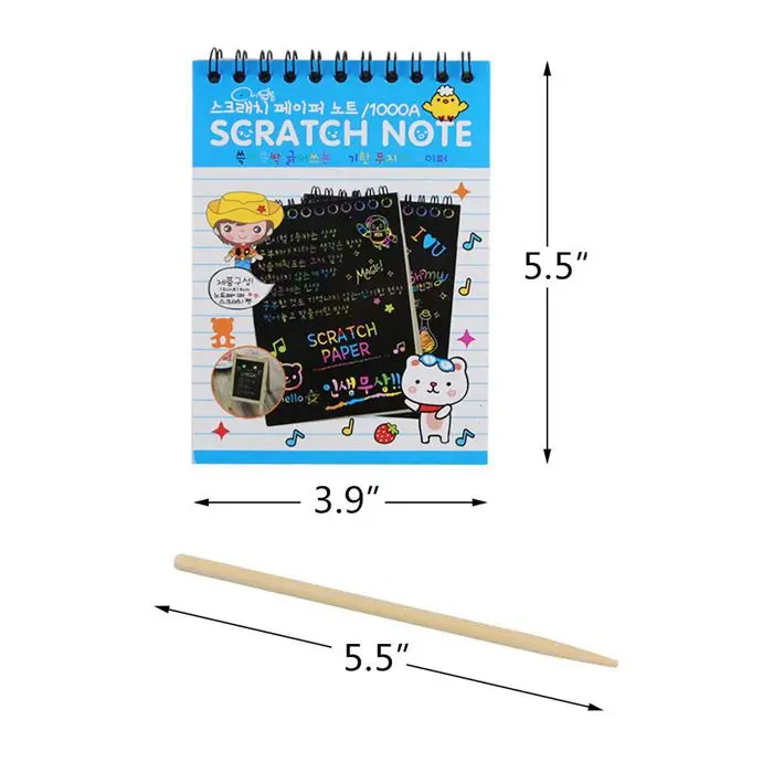 Scratch & Sketch Art Note Pads,Scratch Art Rainbow Mini Notes With