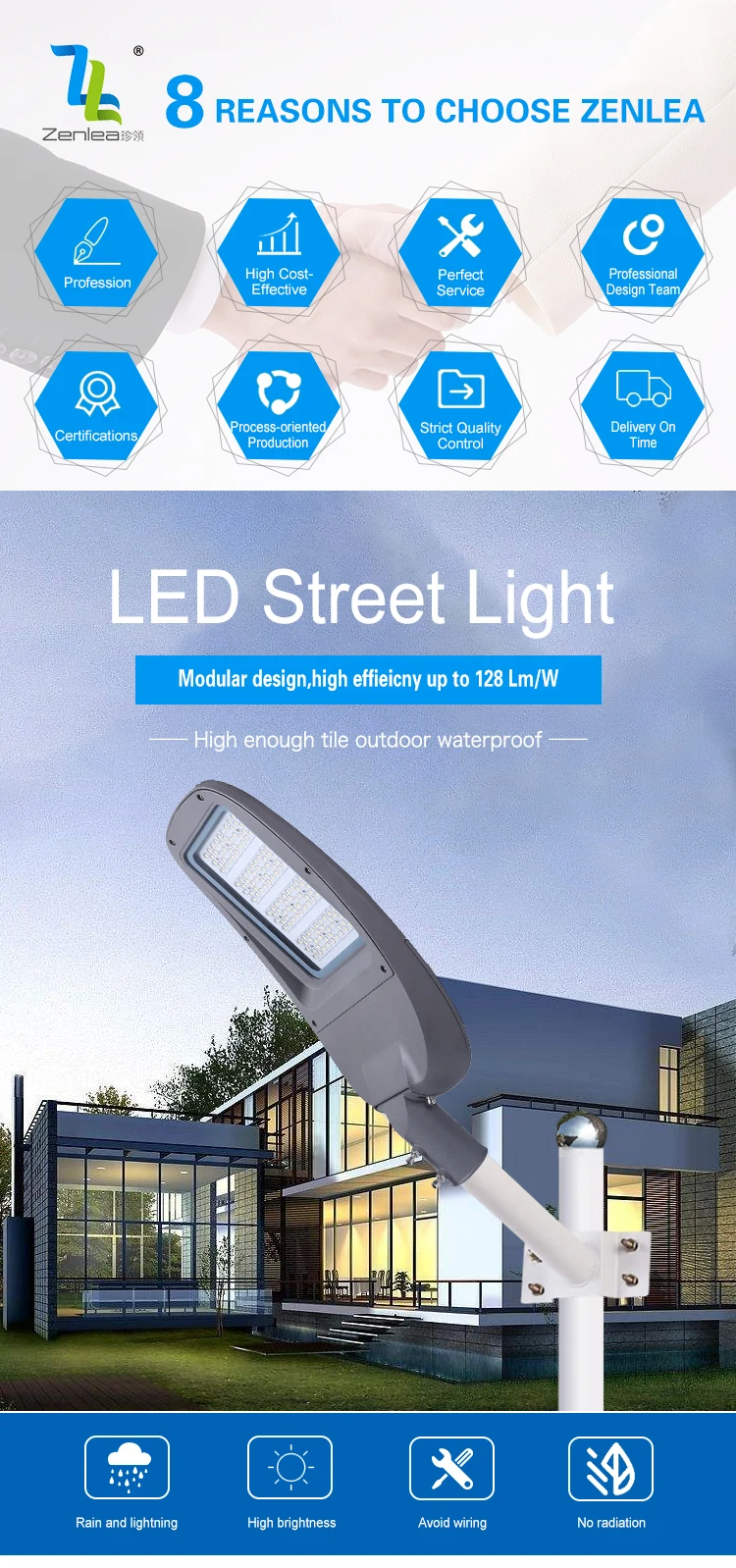 New Arrival Aluminum Ip65 Waterproof Outdoor Lighting Smd 50w 120w 180w 240w Led Street Lamp