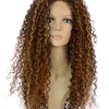 Long Thick Spiral Afro Curl Wig | Lace Front Queen B Wig Blonde & Brunette BD859