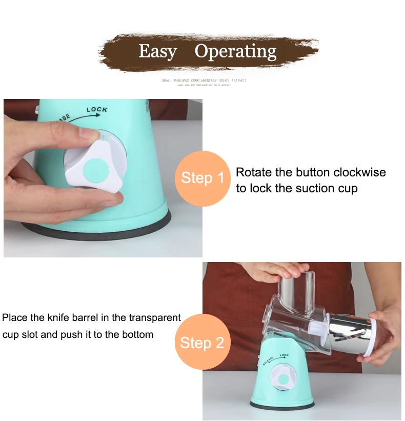 Hot sale on Amazon new design kitchen plastic rotary drum slicer machine