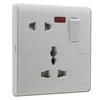 Bakelite 5pin multi socket with switch and neon light socket