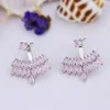 brazil design ruby cherry earrings silver jewelry made in china with pave setting