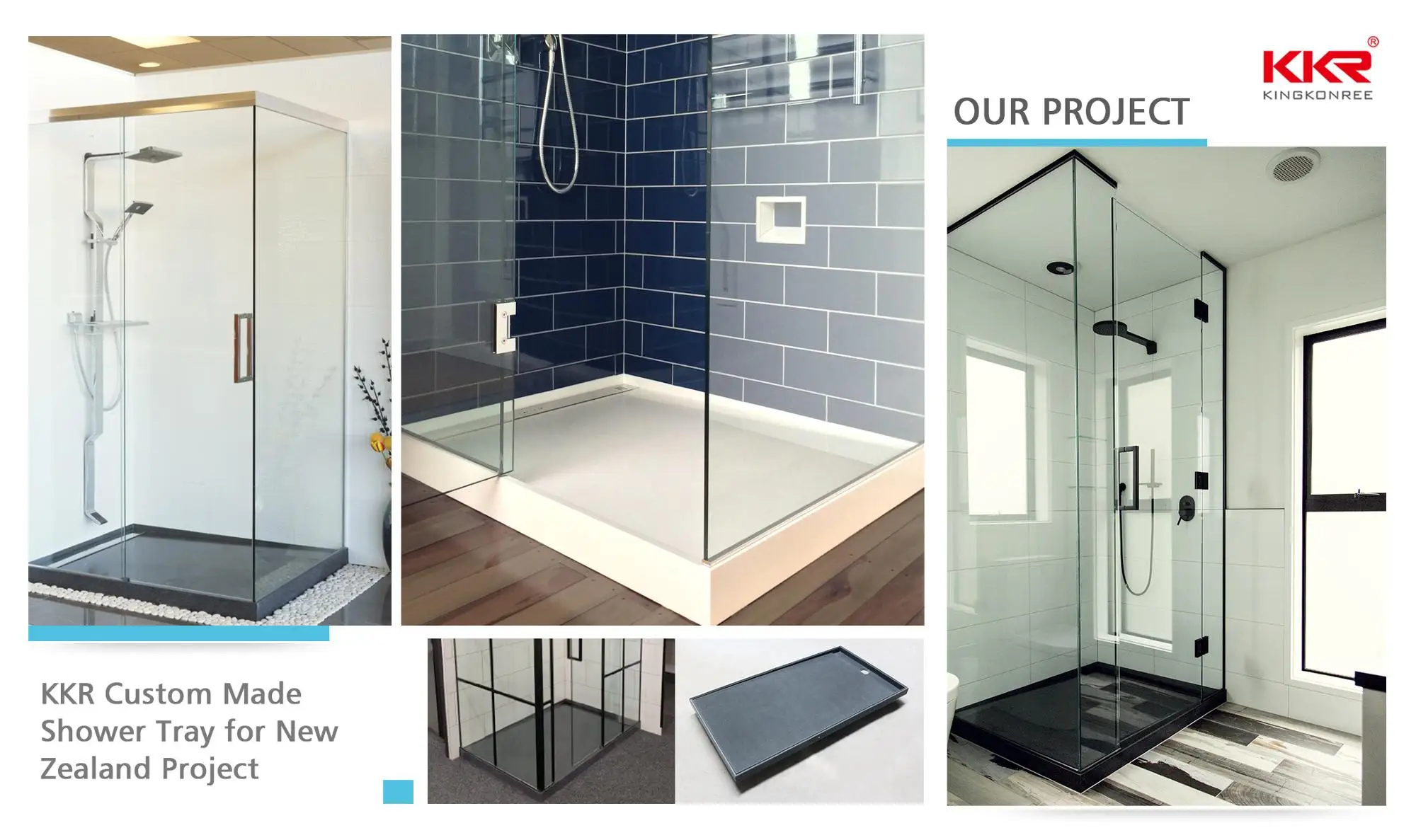 Cupc Shower Base Bathroom Tray Artificial Stone Black Resin Stone Gel