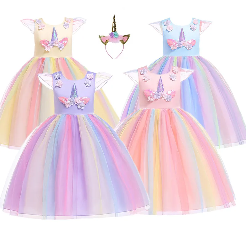 girls unicorn party dresses