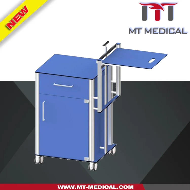 ABS bedside table bed side locker with closed shelves wheels with lock