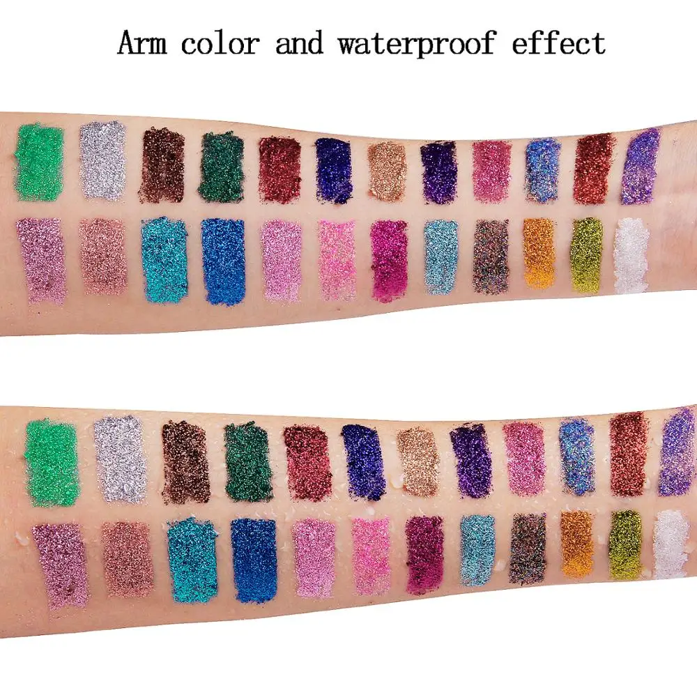 Glitter Eyeshadow Palette For Dark Skin Sparkle Shimmer No Brand Logo