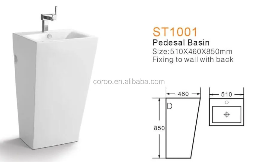 Ceramic Hand Wash Pedestal Basin,One-piece Basin - Buy Pedestal Basin ...
