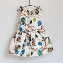 Kids Baby Girls Sleeveless Dress Print Tutu Dress One Piece Party Dress