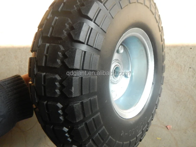 10inch Flat free pu foam rubber wheels 4.10/3.50-8