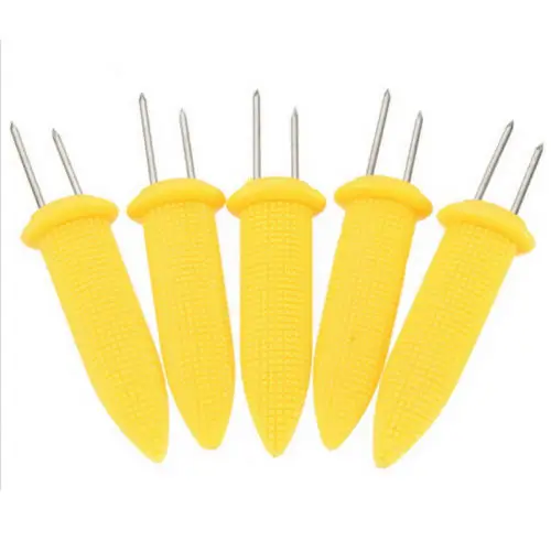 Safe Corn on the Cob Holders Skewers Needle Prongs Fork Picks Kitchen BBQ X6Q7 