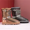 New Design Women Winter Fashion Genuine Leather Snow Boots Fur Lining